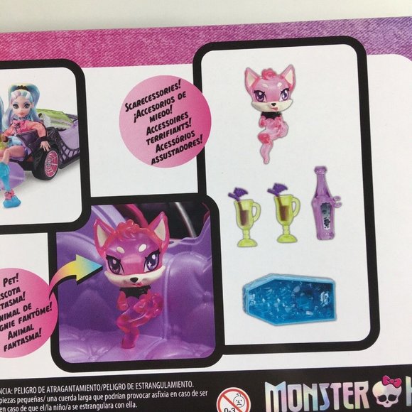 Monster High Toy Car Ghoul Mobile With Pet & Accessories Purple Convertible - Picture 10 of 16